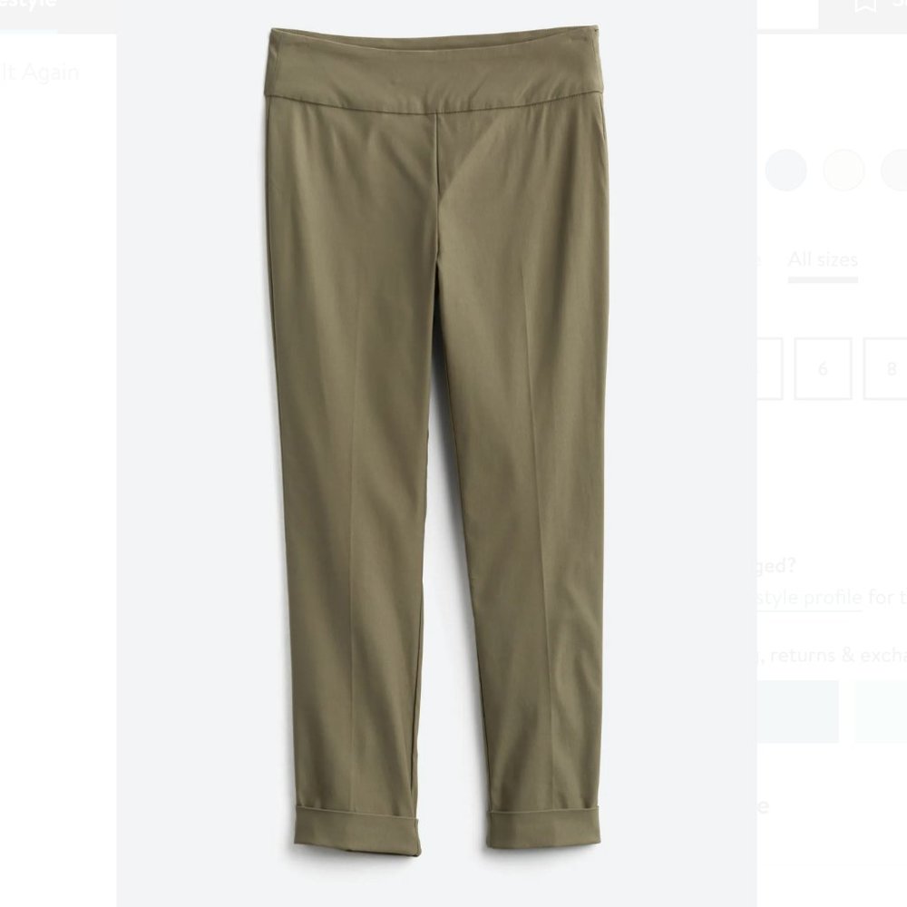 Tribal Fia High Rise Cuffed Straight Trousers - olive